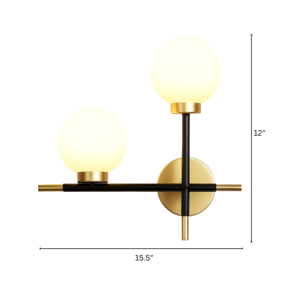 Modern Glass Globe Metal Bar Wall Light Fixture | Glowbar