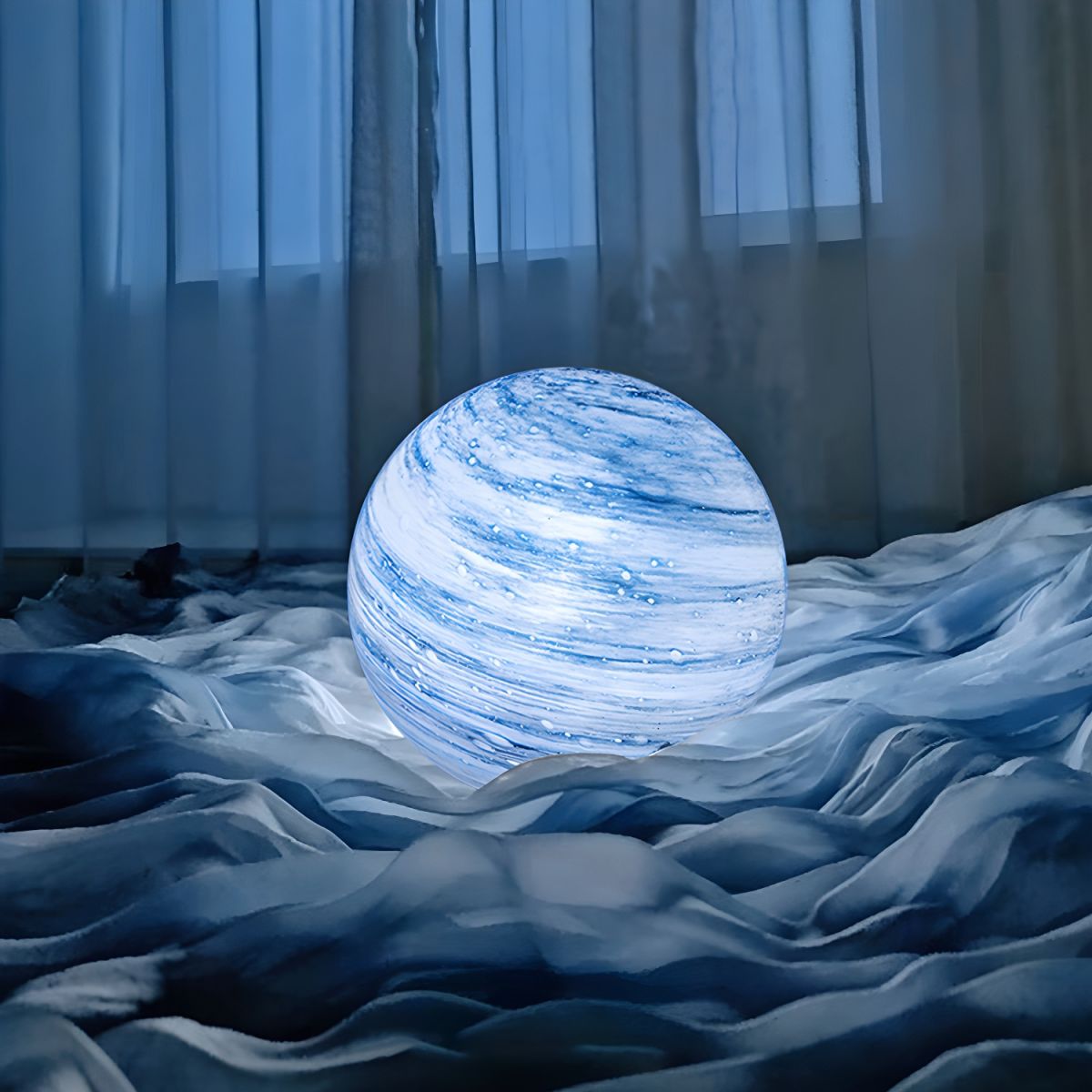 Modern Glass Moon Globe Table Lamp | Lumora