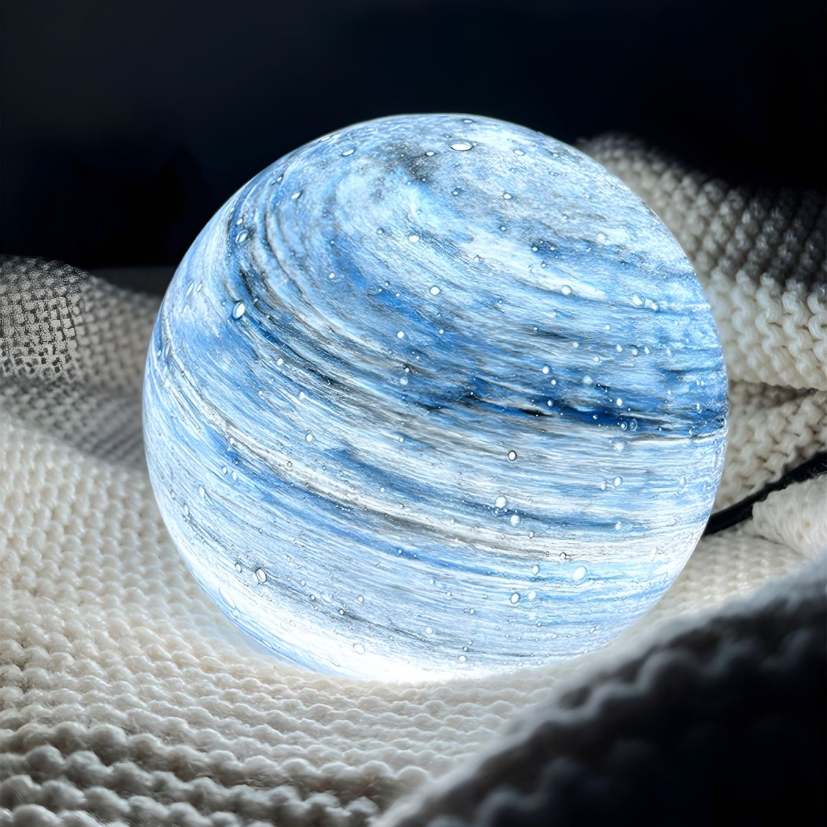 Modern Glass Moon Globe Table Lamp | Lumora