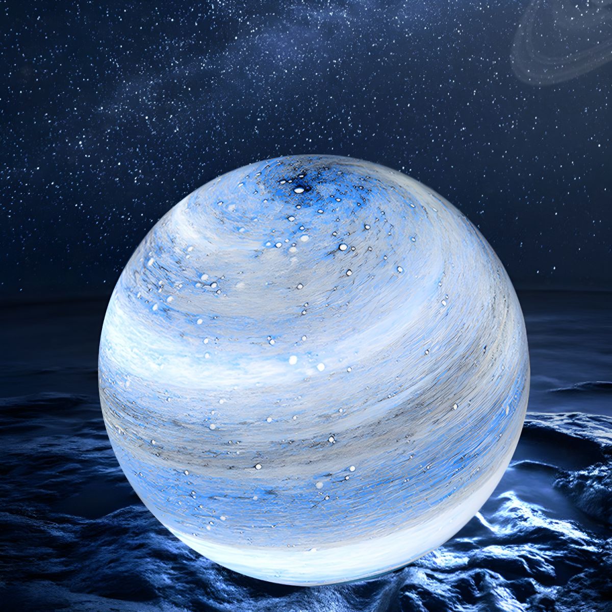 Modern Glass Moon Globe Table Lamp | Lumora