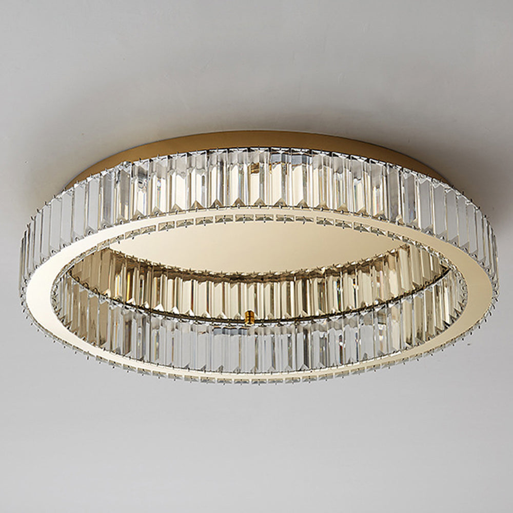 Modern Gold Crystal Ceiling Light Fixture | Solira