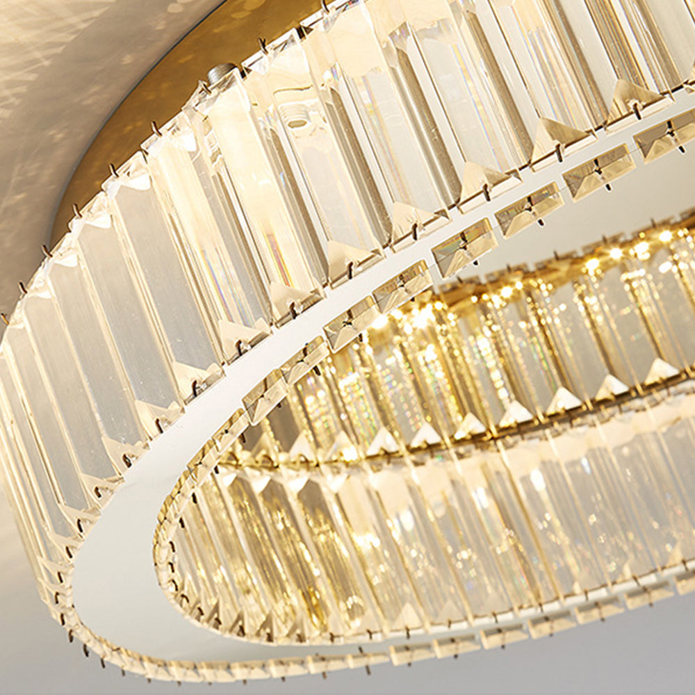 Modern Gold Crystal Ceiling Light Fixture | Solira