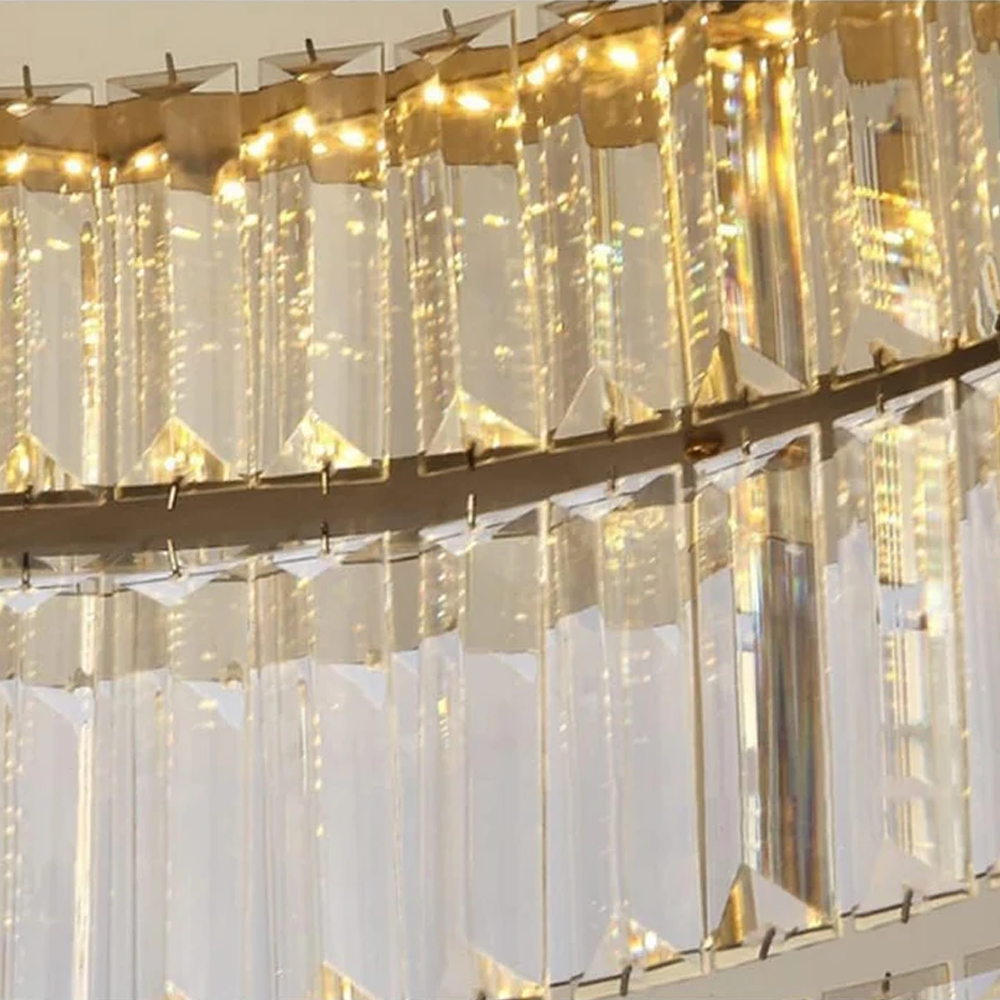Modern Gold Crystal Ceiling Light Fixture | Solira