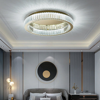 Modern Gold Crystal Ceiling Light Fixture | Solira