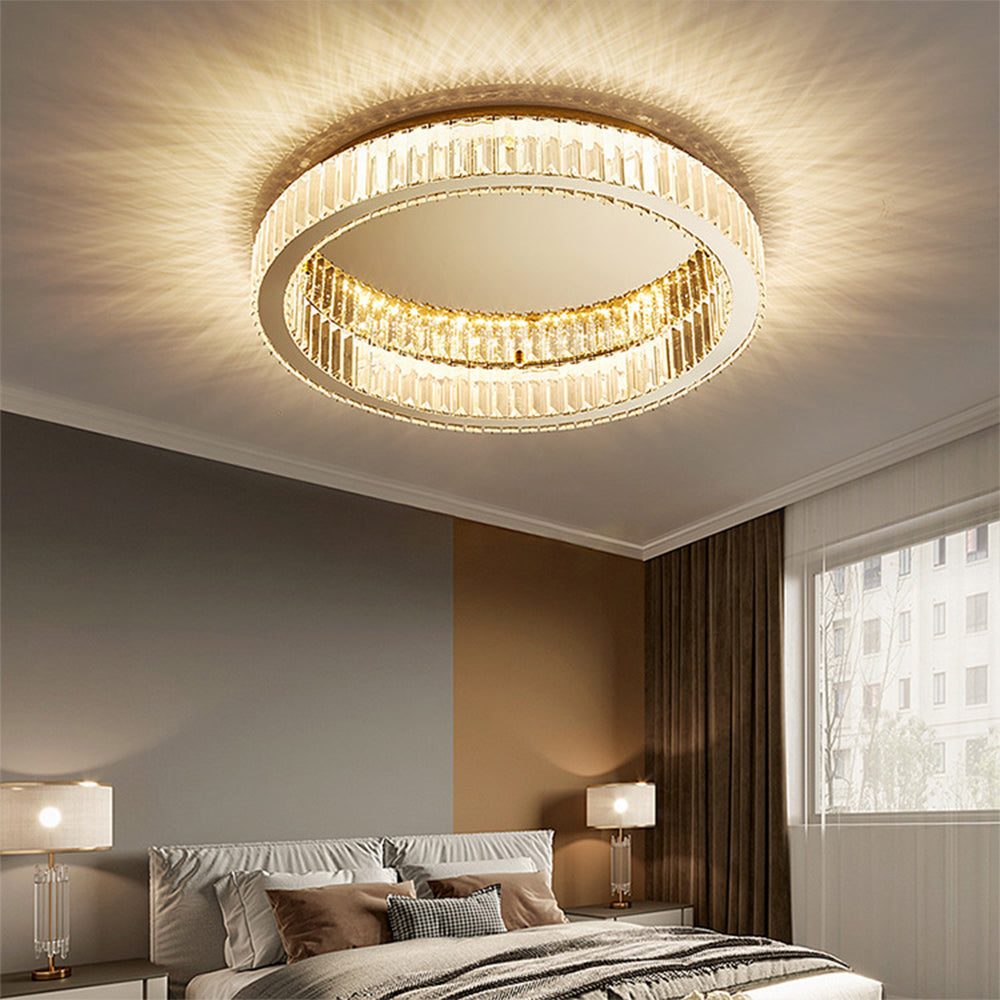 Modern Gold Crystal Ceiling Light Fixture | Solira