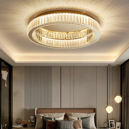 Modern Gold Crystal Ceiling Light Fixture | Solira