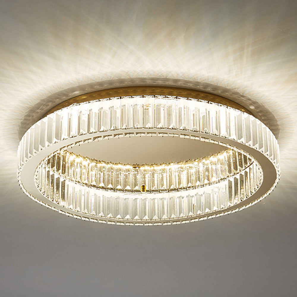 Modern Gold Crystal Ceiling Light Fixture | Solira