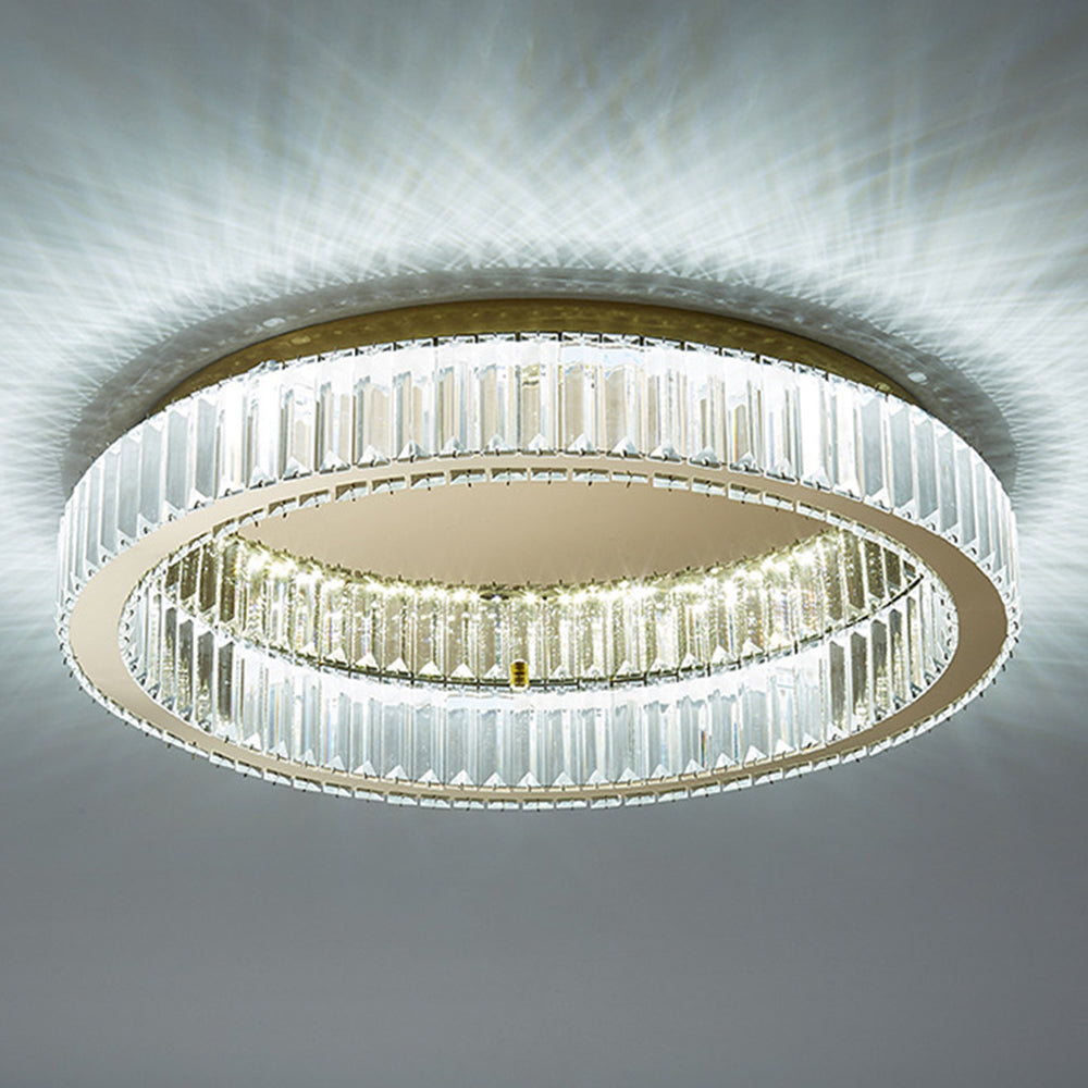 Modern Gold Crystal Ceiling Light Fixture | Solira