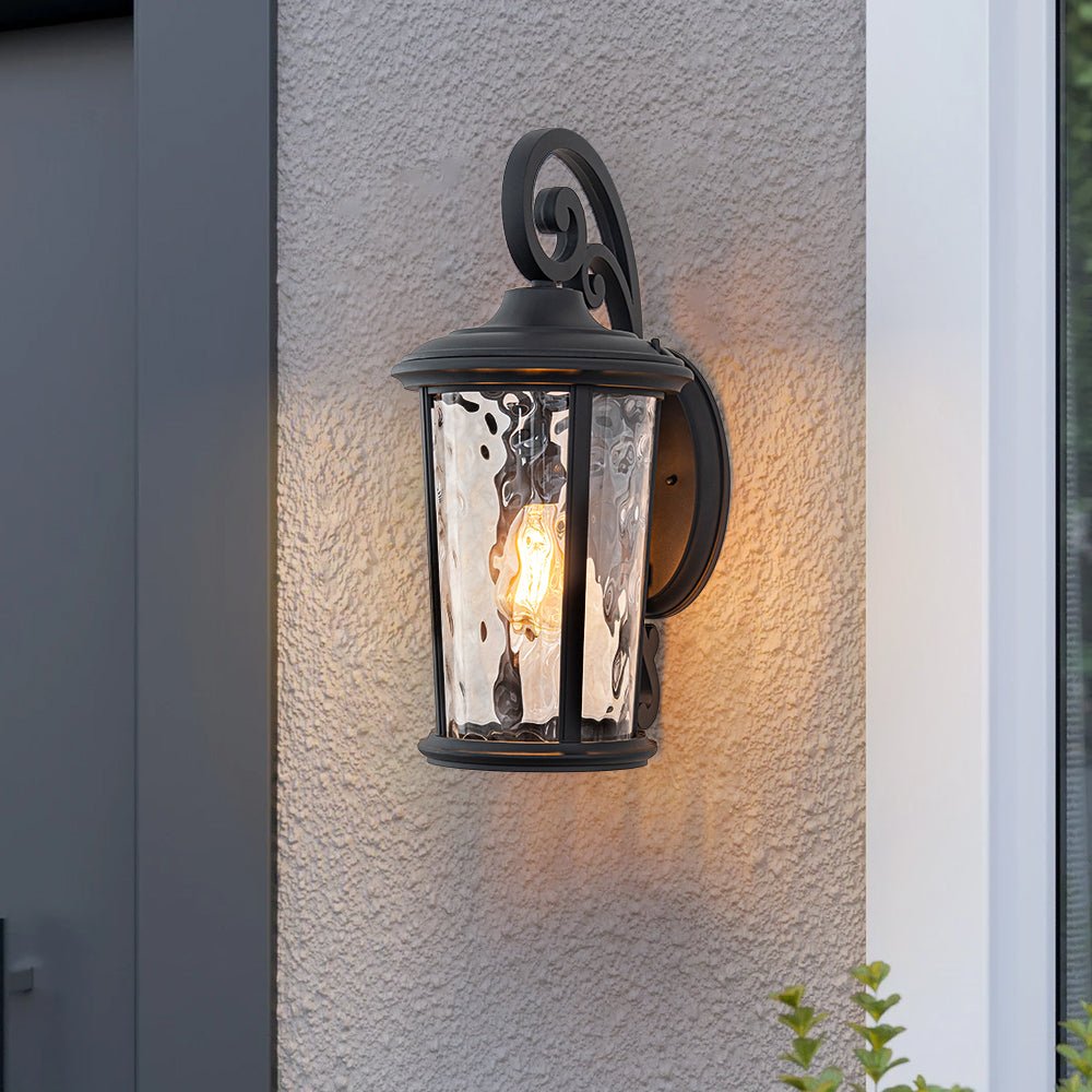 Modern Hammer Glass Lantern Outdoor Wall Sconce | Kelvix