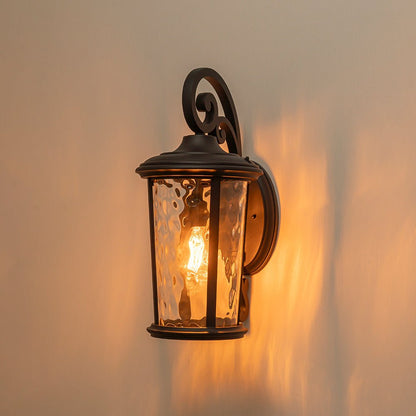 Modern Hammer Glass Lantern Outdoor Wall Sconce | Kelvix