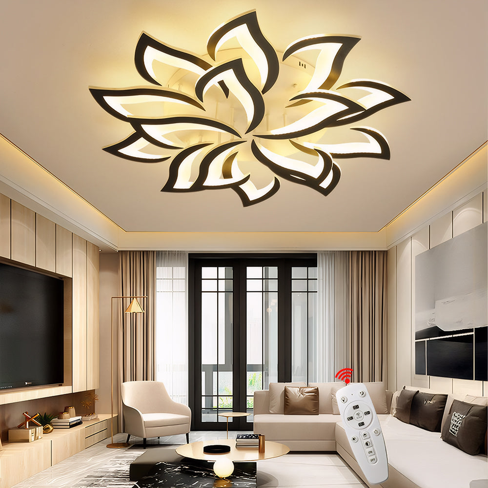 Modern Iron LED Ceiling Light with Floral Design | Solexa