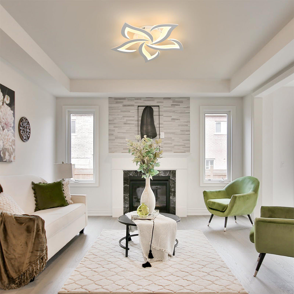 Modern Iron LED Ceiling Light with Floral Design | Solexa
