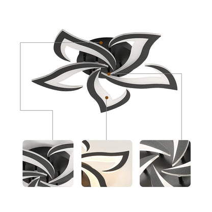Modern Iron LED Ceiling Light with Floral Design | Solexa