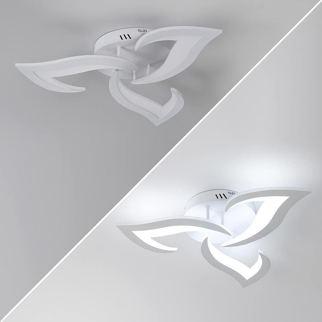 Modern Iron LED Ceiling Light with Floral Design | Solexa