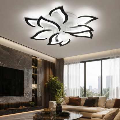 Modern Iron LED Ceiling Light with Floral Design | Solexa