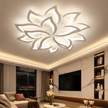 Modern Iron LED Ceiling Light with Floral Design | Solexa