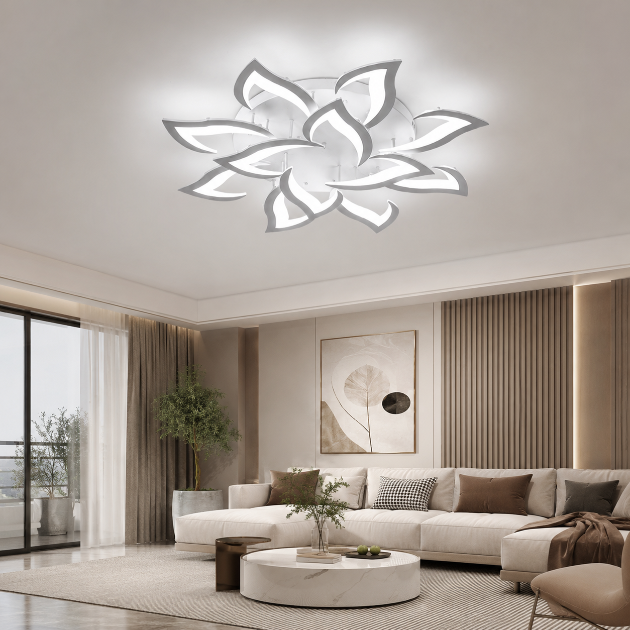 Modern Iron LED Ceiling Light with Floral Design | Solexa