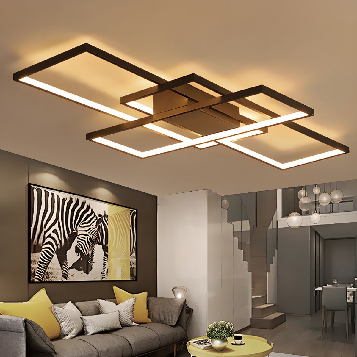 Modern LED Acrylic Semi Flush Ceiling Light | Lunevo