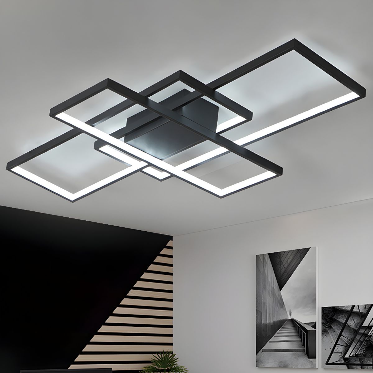 Modern LED Acrylic Semi Flush Ceiling Light | Lunevo
