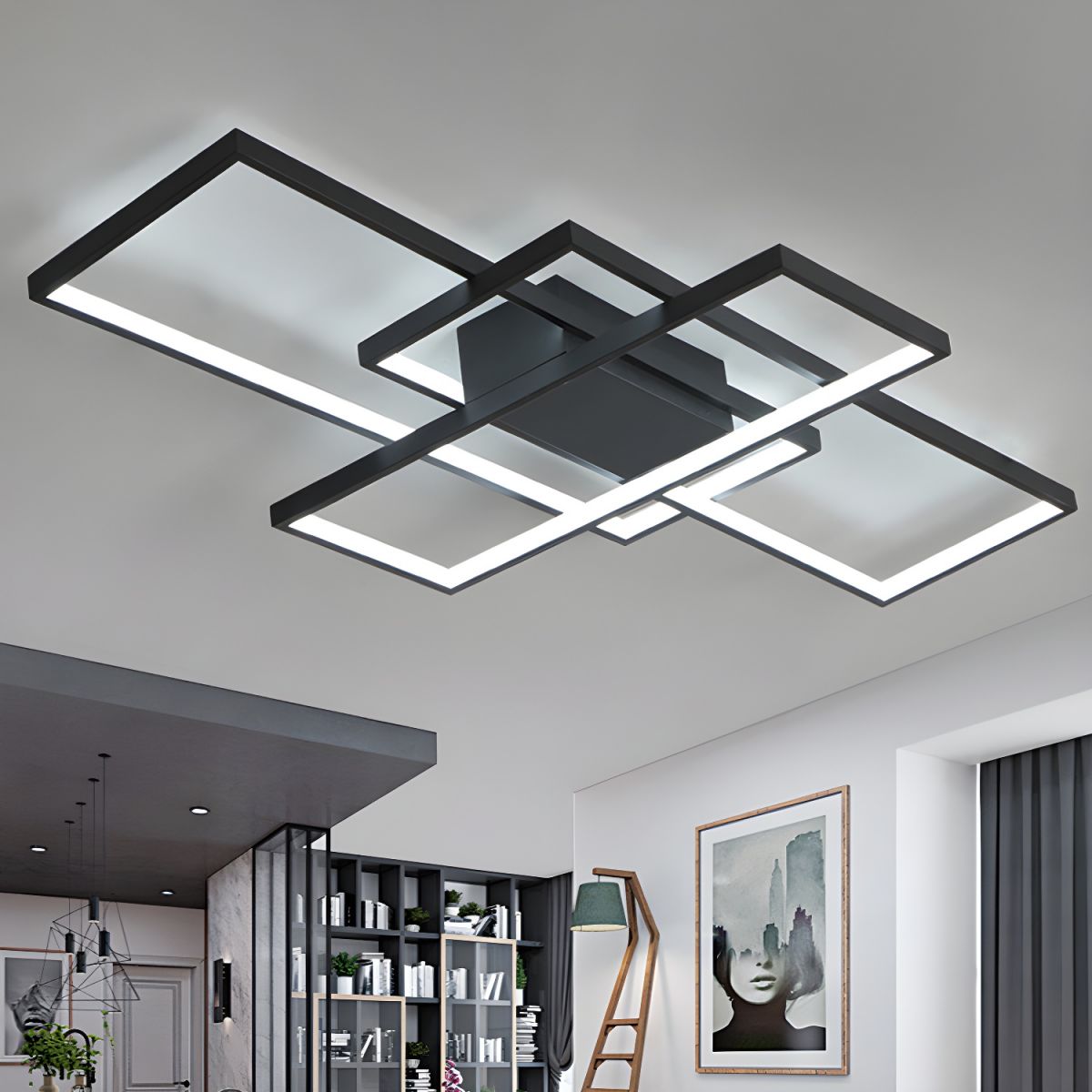 Modern LED Acrylic Semi Flush Ceiling Light | Lunevo