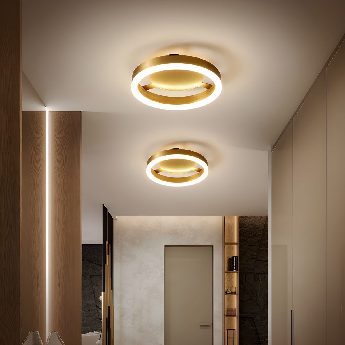 Modern LED Ceiling Light in Gold Metal Finish | Lamiris