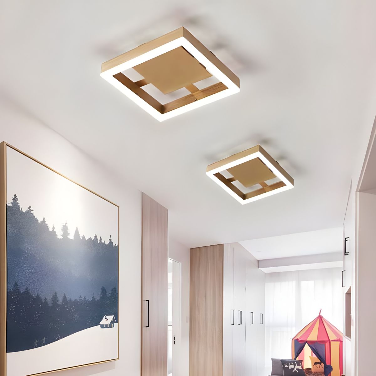 Modern LED Ceiling Light in Gold Metal Finish | Lamiris