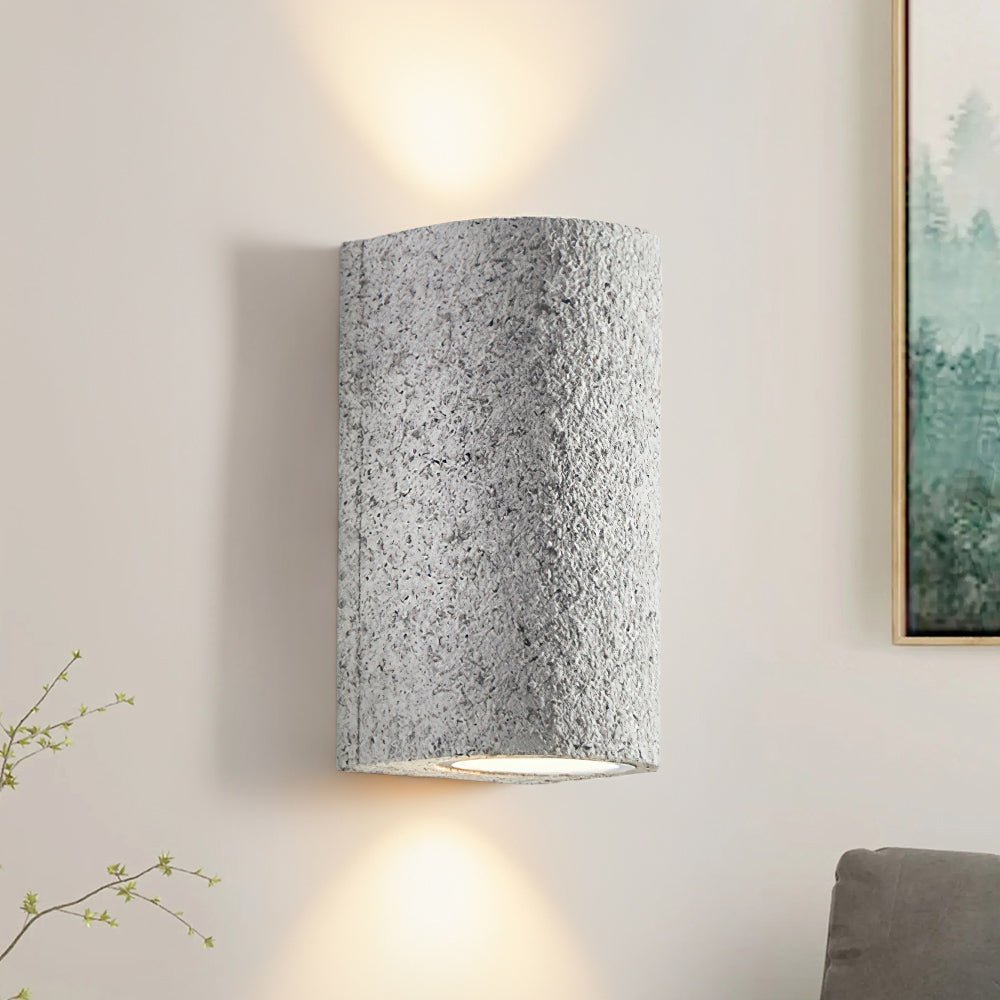 Modern LED Cylinder Stone Wall Sconce Wabi Sabi Style | Sovira