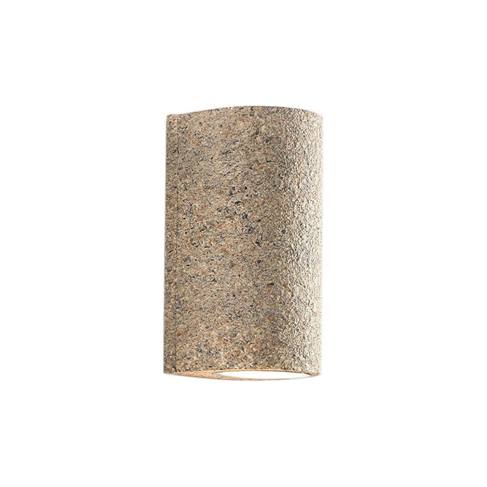 Modern LED Cylinder Stone Wall Sconce Wabi Sabi Style | Sovira
