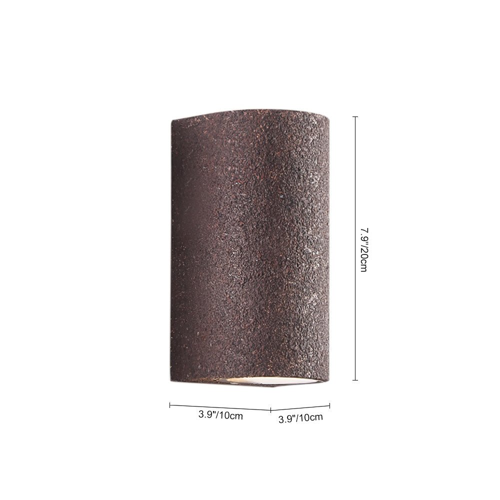 Modern LED Cylinder Stone Wall Sconce Wabi Sabi Style | Sovira
