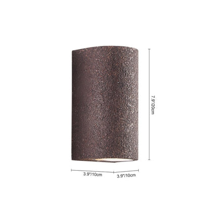 Modern LED Cylinder Stone Wall Sconce Wabi Sabi Style | Sovira