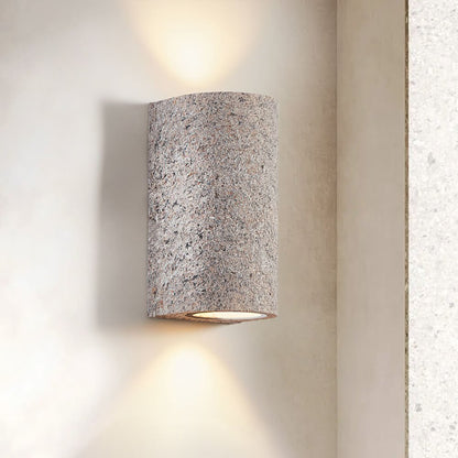 Modern LED Cylinder Stone Wall Sconce Wabi Sabi Style | Sovira
