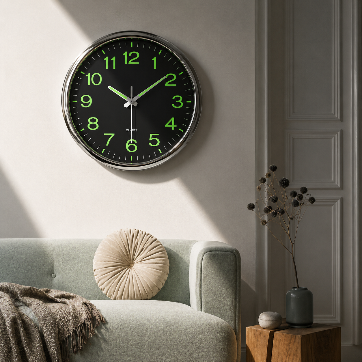 Modern LED Display Wall Clock Illuminated Digital | Vandor