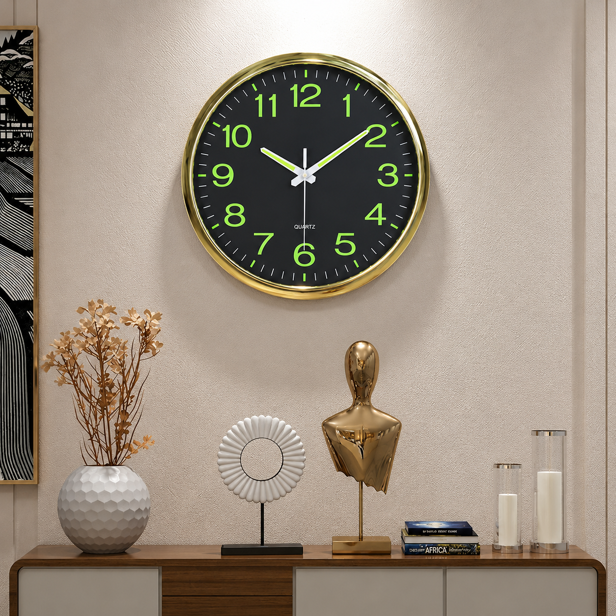 Modern LED Display Wall Clock Illuminated Digital | Vandor