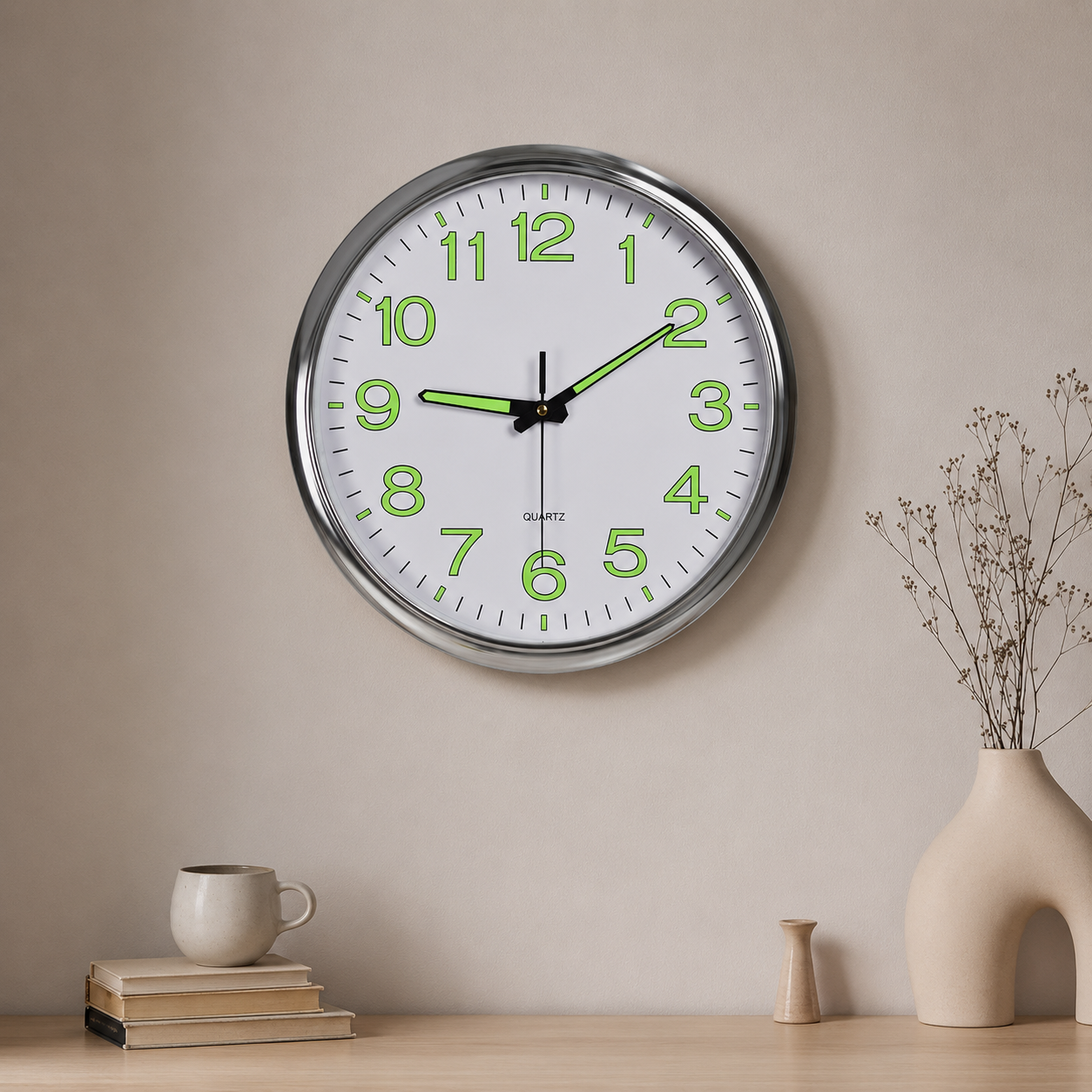 Modern LED Display Wall Clock Illuminated Digital | Vandor