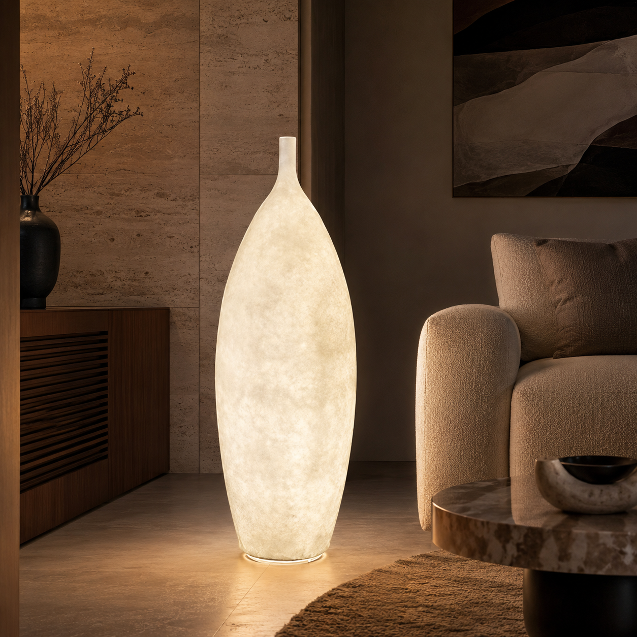 Modern LED Floor Lamp Resin Shade Ambient Indoor Light | Talorin