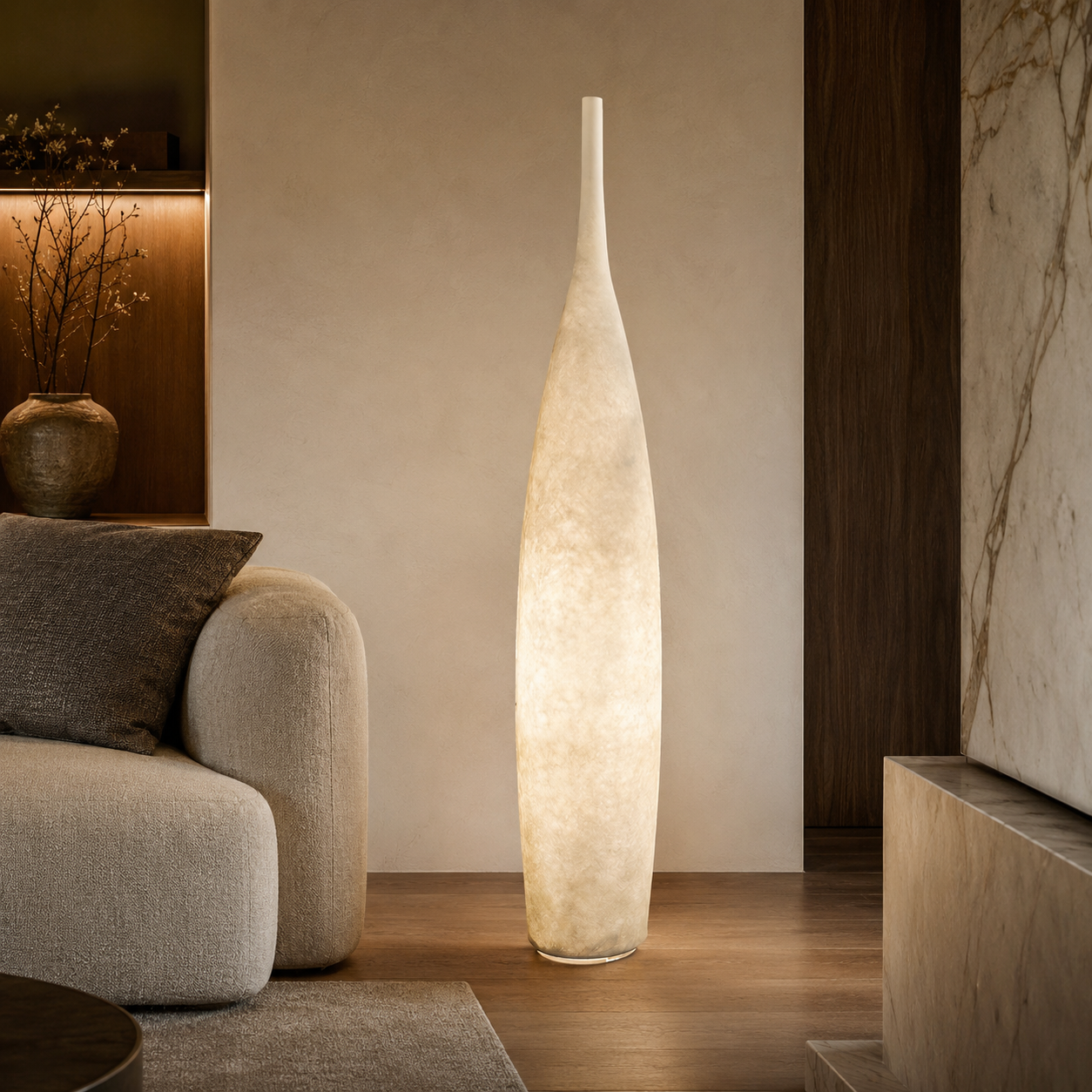 Modern LED Floor Lamp Resin Shade Ambient Indoor Light | Talorin