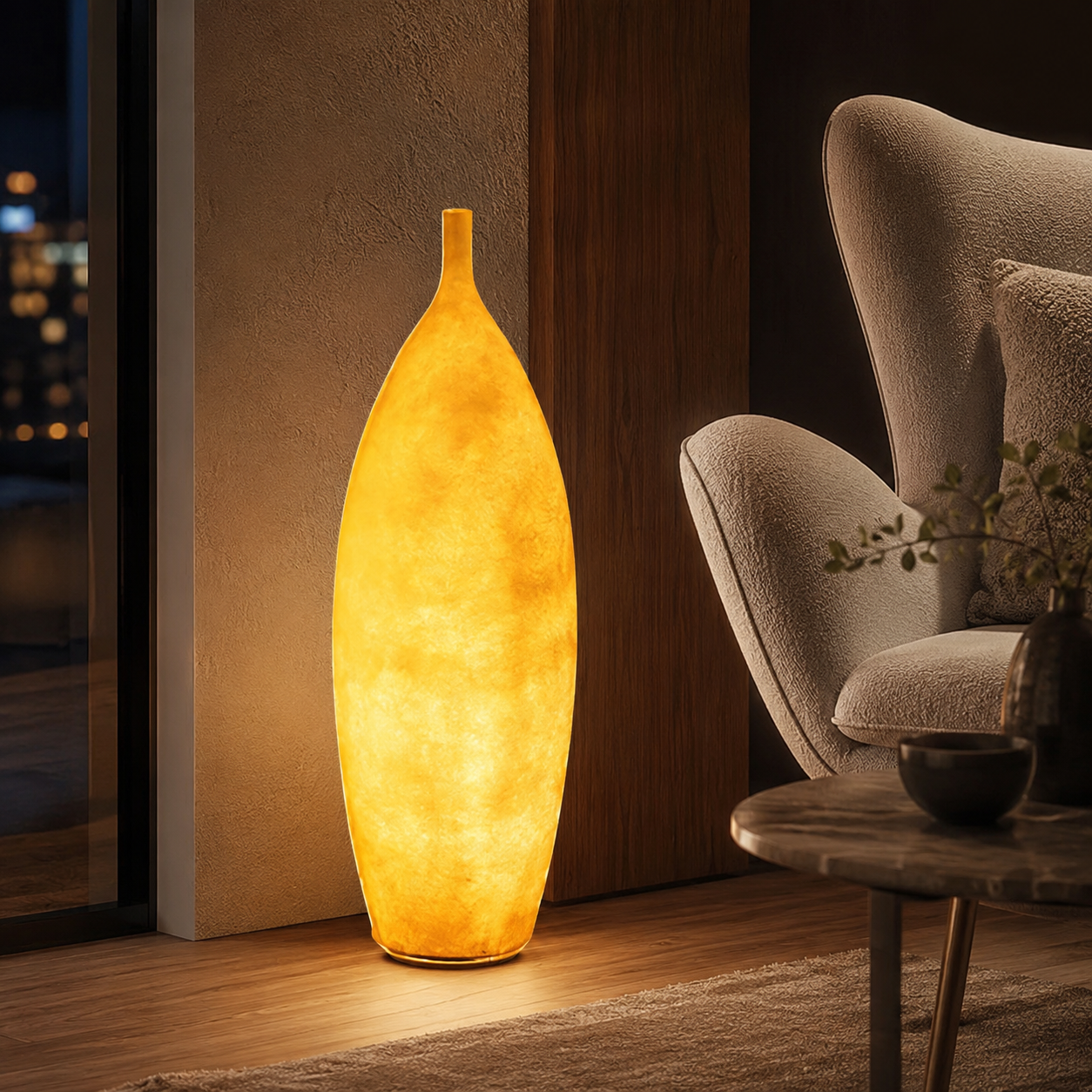 Modern LED Floor Lamp Resin Shade Ambient Indoor Light | Talorin