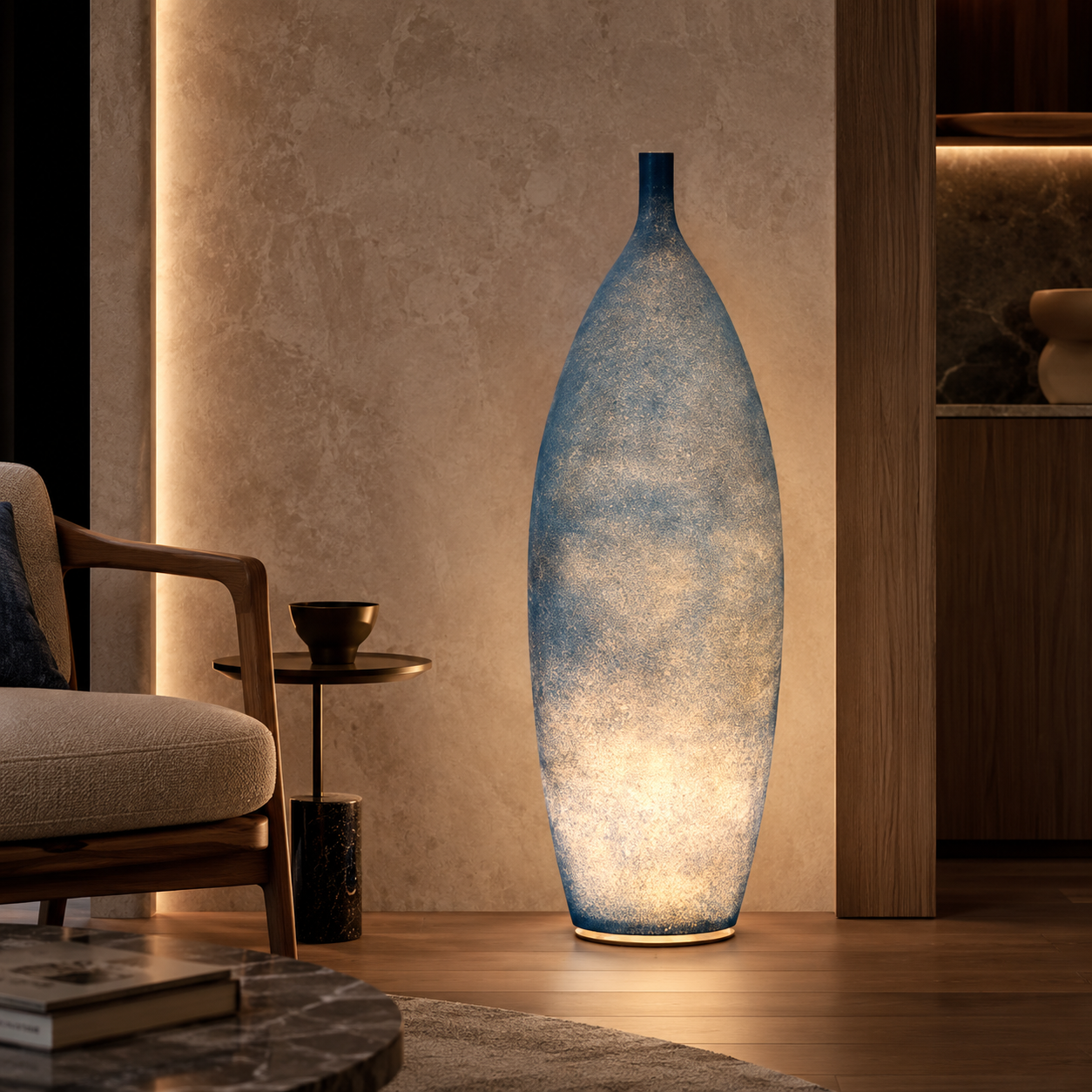 Modern LED Floor Lamp Resin Shade Ambient Indoor Light | Talorin