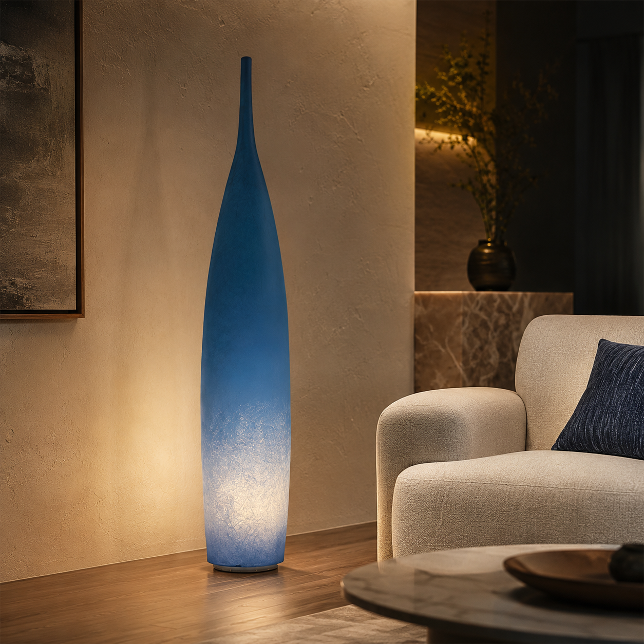 Modern LED Floor Lamp Resin Shade Ambient Indoor Light | Talorin