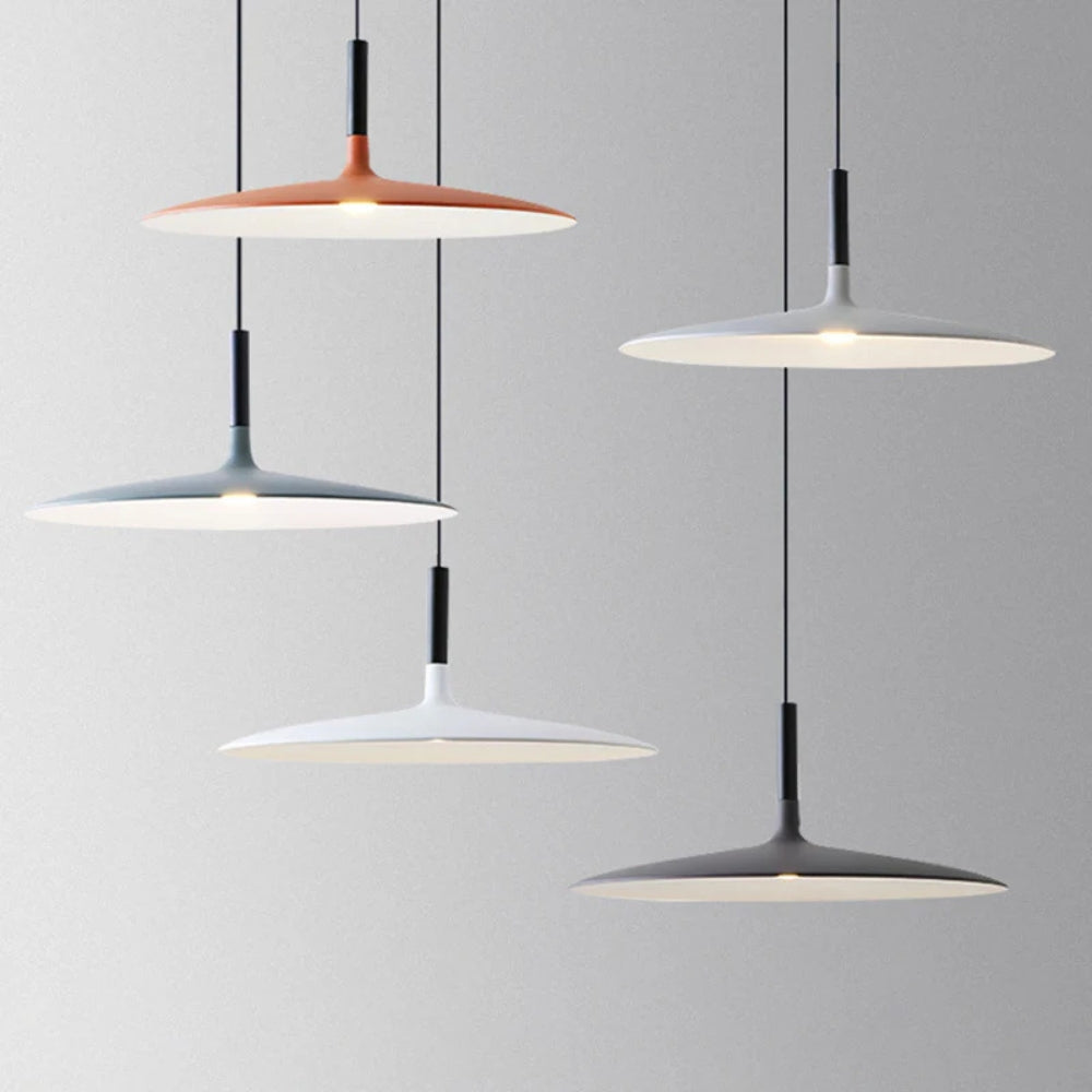 Modern LED Metal Saucer Pendant Light Indoor | Lunora