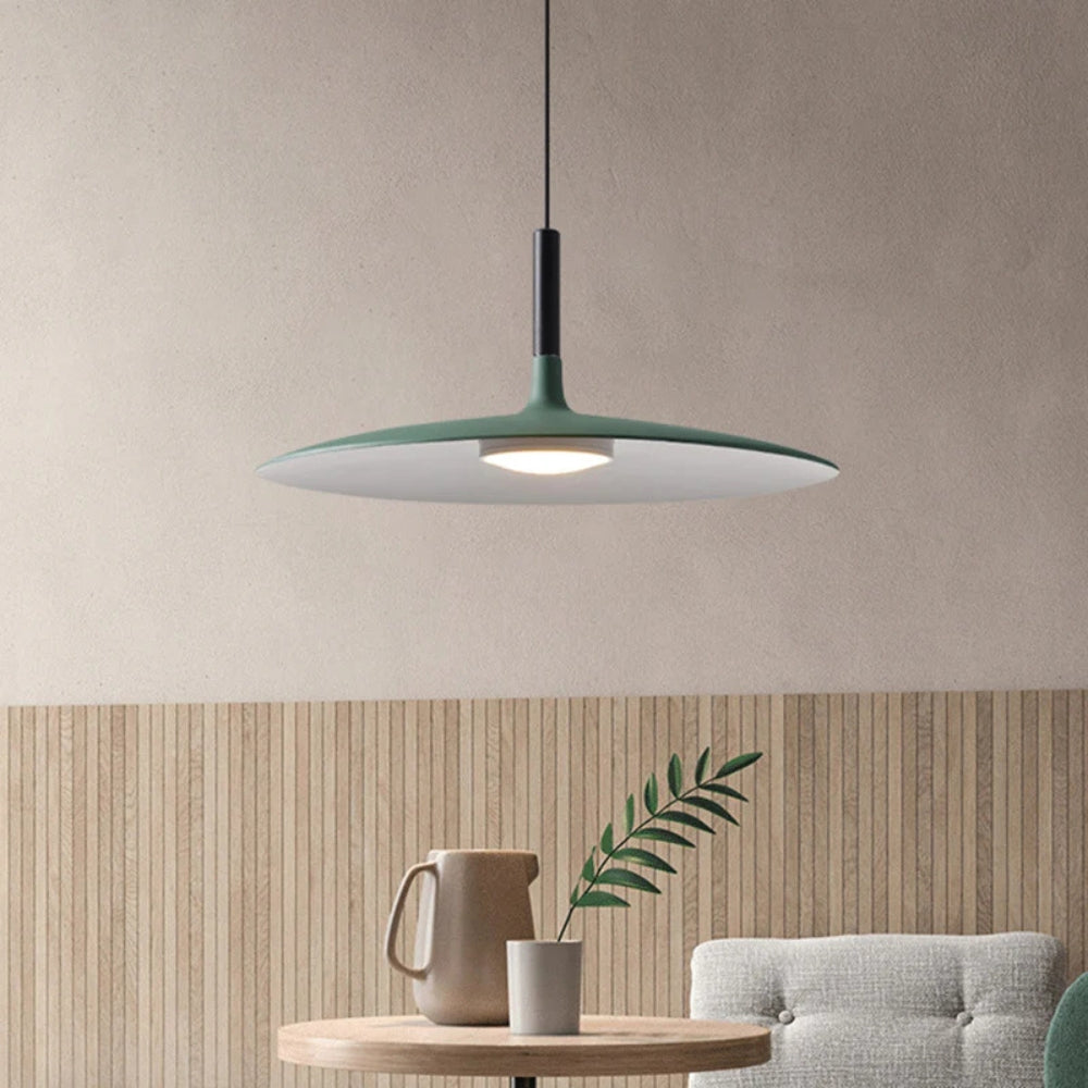 Modern LED Metal Saucer Pendant Light Indoor | Lunora