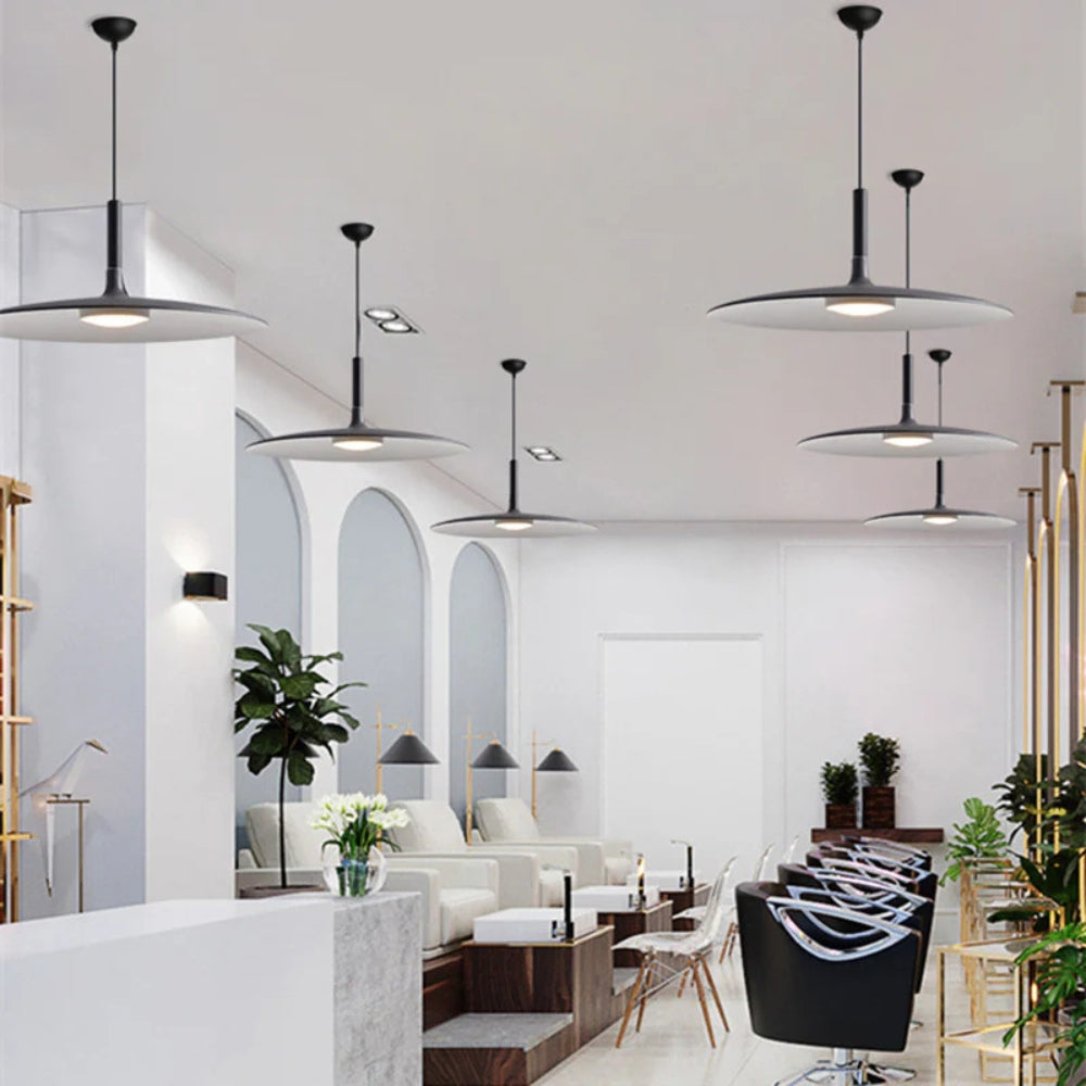 Modern LED Metal Saucer Pendant Light Indoor | Lunora