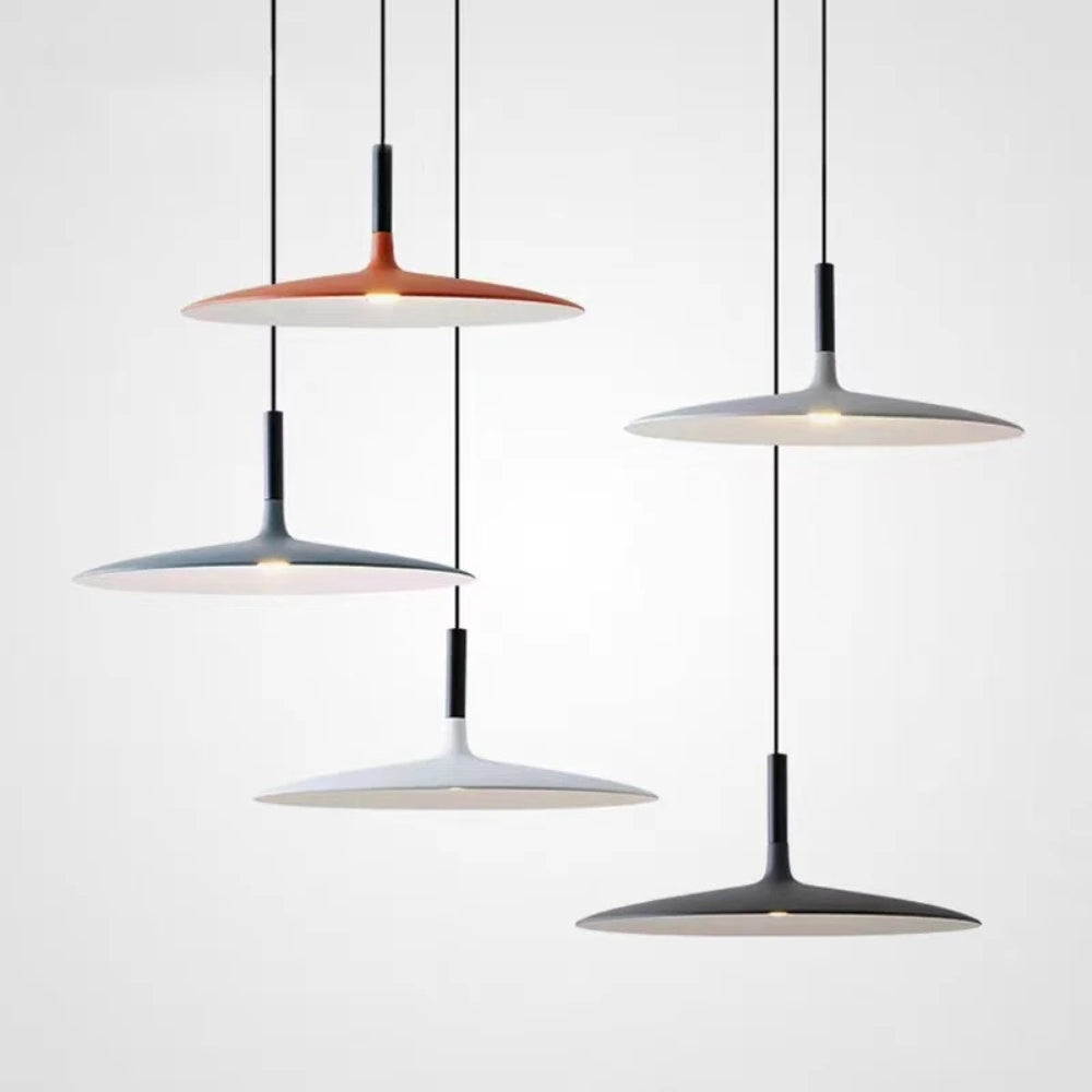 Modern LED Metal Saucer Pendant Light Indoor | Lunora