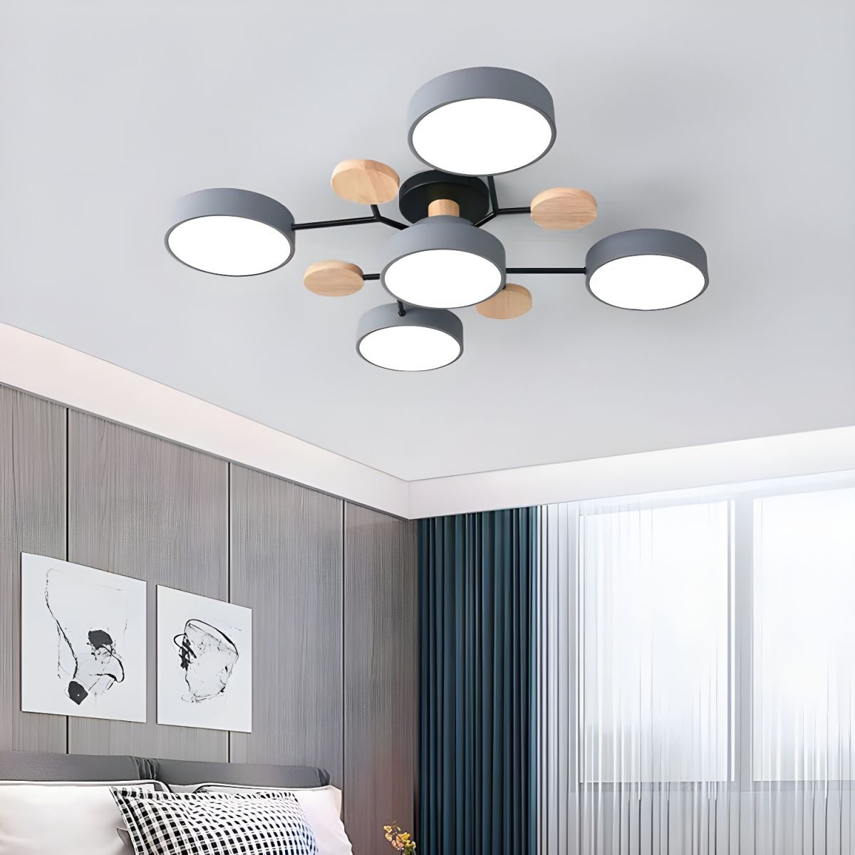 Modern LED Semi Flush Ceiling Light for Living Room | Lurexa