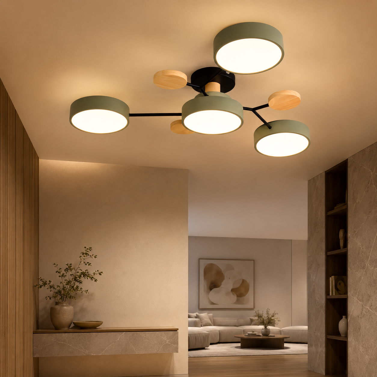 Modern LED Semi Flush Ceiling Light for Living Room | Lurexa