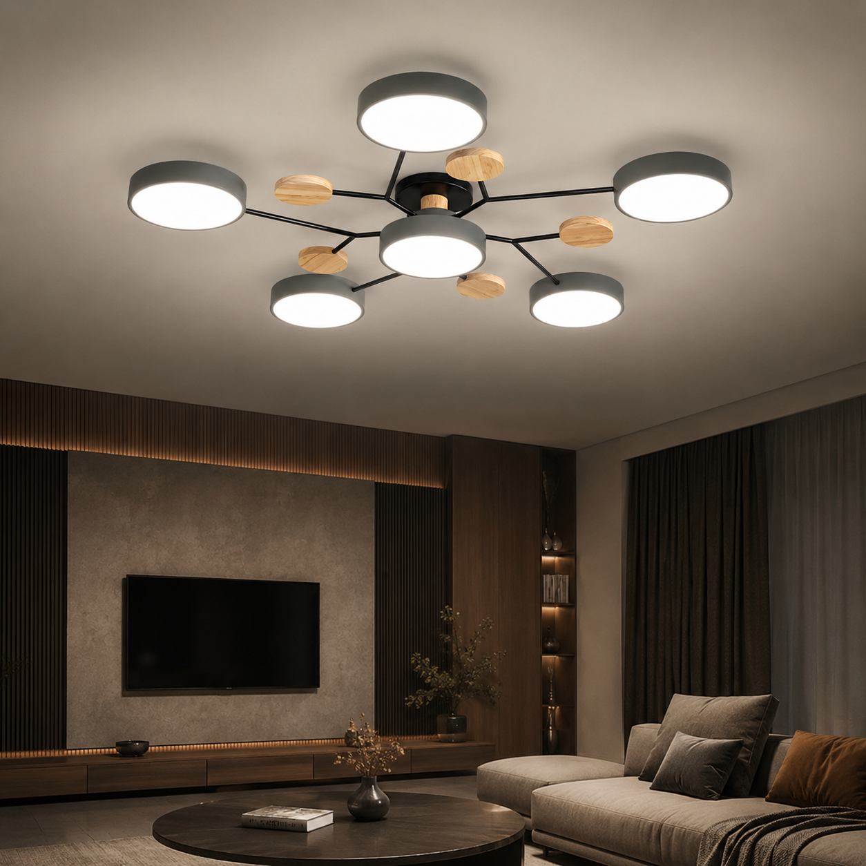 Modern LED Semi Flush Ceiling Light for Living Room | Lurexa