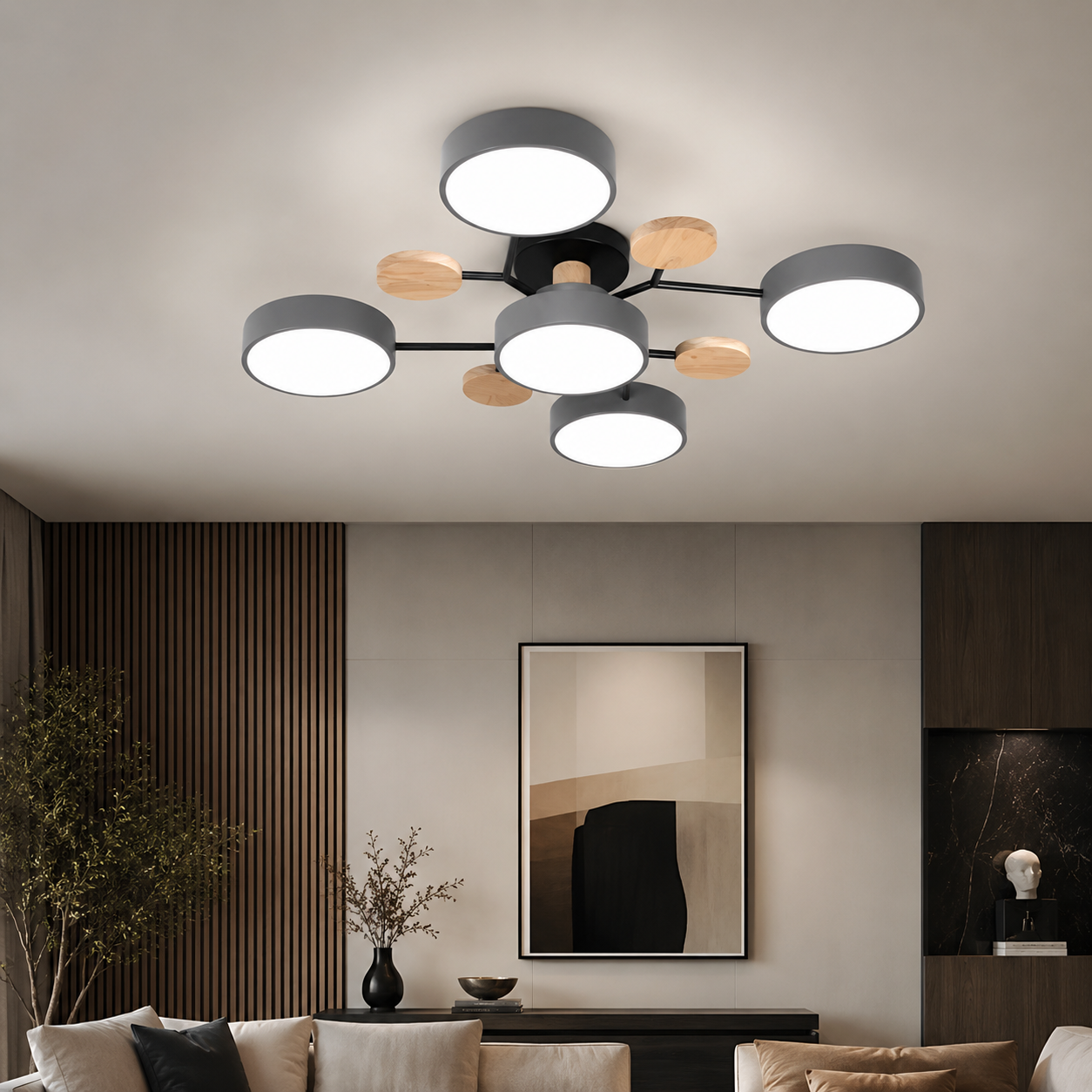 Modern LED Semi Flush Ceiling Light for Living Room | Lurexa