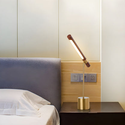 Modern LED Table Lamp Gold Metal Base White Shade | Loomina
