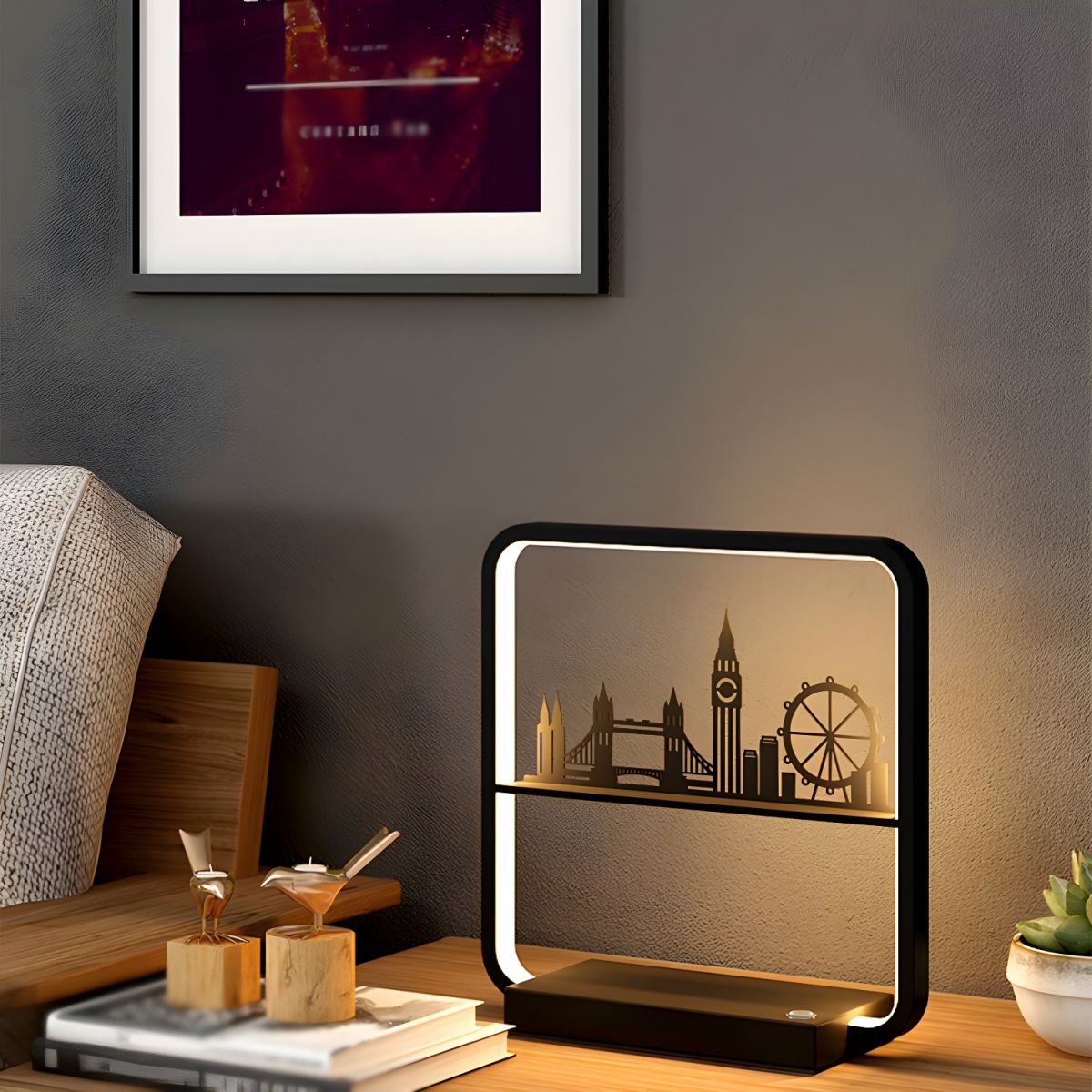 Modern LED Table Lamp with Wireless Charging | Lamura