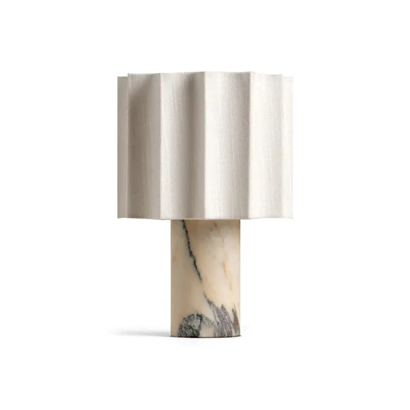 Modern Marble Base Table Lamp with Fabric Shade | Lumeris